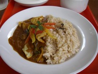 玄米 with ベジタブルカレー